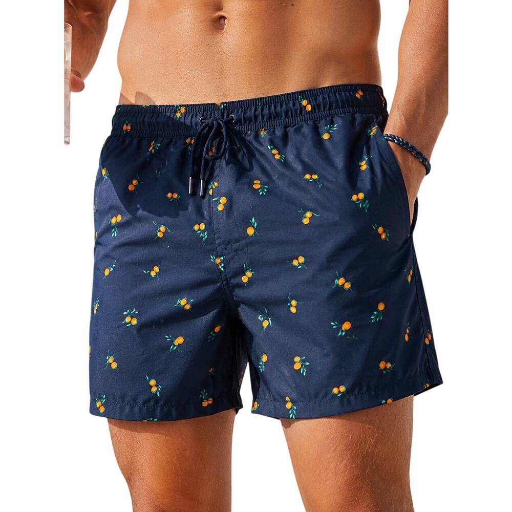 Old Navy Citrus Print Swim Trunks XL Coastal Preppy Nantucket Summer NWT